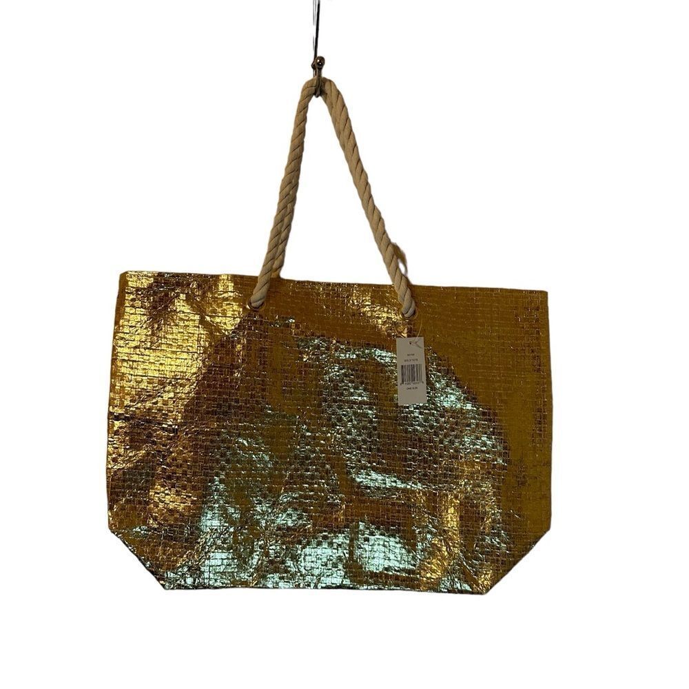 Saks Fifth Avenue Gold Tote NWT